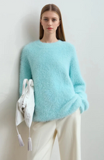 Load image into Gallery viewer, Core Line Fuzzy Knit Sweater | Relaxed Fit | Soft Texture