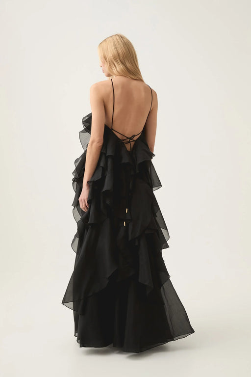 Halo Livora Ruffled Maxi Dress | Halterneck | Layered Chiffon