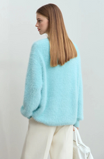 Load image into Gallery viewer, Core Line Fuzzy Knit Sweater | Relaxed Fit | Soft Texture