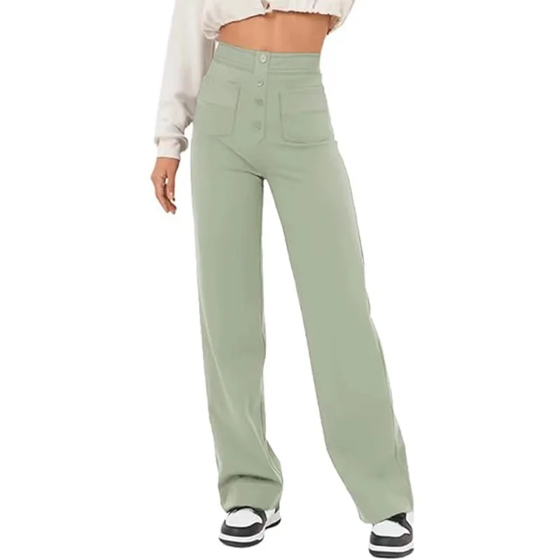 Core Line High-Waist Wide-Leg Trousers with Pocket Detailing
