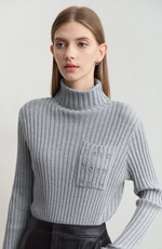 Load image into Gallery viewer, Ribbed Turtleneck Sweater | Soft Cashmere Blend | Fitted Silhouette