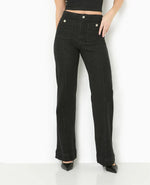 Load image into Gallery viewer, High-Waist Straight Jeans | Contrast Stitching | Full-Length Silhouette