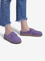 Load image into Gallery viewer, Jada Slip-On Mules | Faux Suede Clogs with Buckle Detail