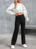 Load image into Gallery viewer, Core Line High-Waist Wide-Leg Trousers with Pocket Detailing
