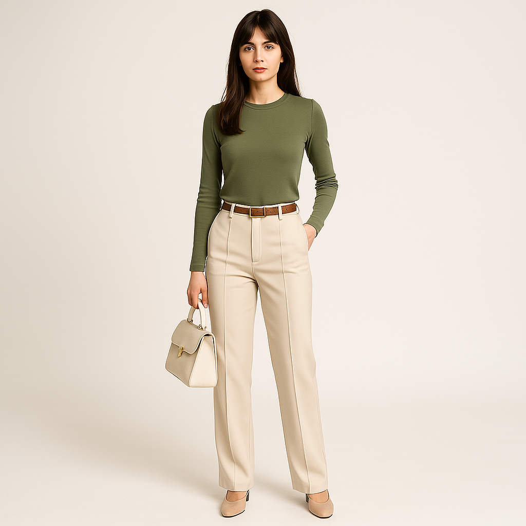 High-Waist Palazzo Trousers | Pleated Front