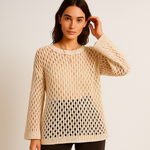 Load image into Gallery viewer, Solenne Open-Knit Sweater | Crochet Texture | Light Summer Layer