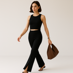 Load image into Gallery viewer, Slim Fit Split-Hem Trousers | Sculpting Silhouette | Modern Minimalist