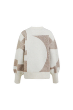 Load image into Gallery viewer, Core Line Geometric Knit Sweater | V-Neck | Balloon Sleeve