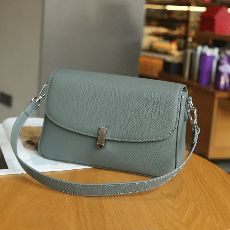 Forma Leather Shoulder Bag | Small Square Underarm, Cowhide, Zip Closure