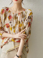Load image into Gallery viewer, Floral Blouse | Puff Sleeves | Solenne Collection