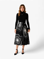 Load image into Gallery viewer, A-line Midi Skirt | High Waist | Abstract Print