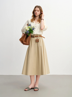 Load image into Gallery viewer, V-Neck Puff Sleeve Blouse | Relaxed Fit | Button Detailing