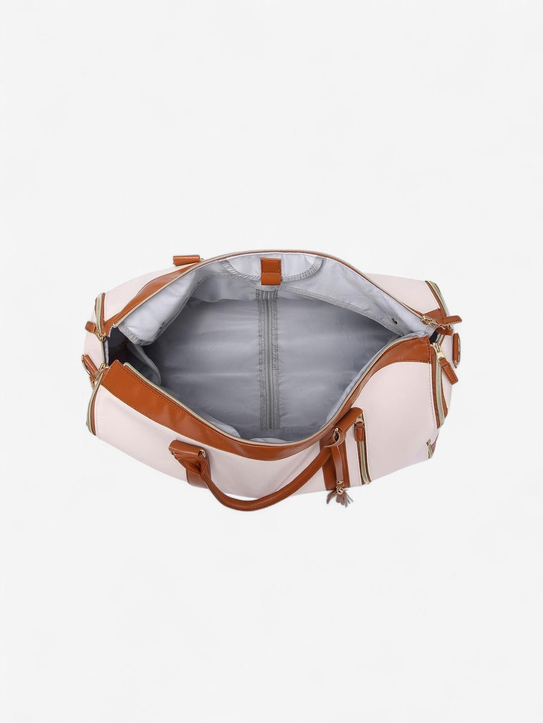 Haven Weekender Duffel Bag | Cream and Tan Travel Holdall