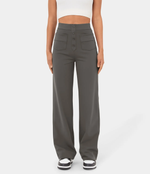 Load image into Gallery viewer, Core Line High-Waist Wide-Leg Trousers with Pocket Detailing
