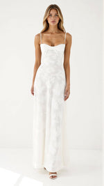 Load image into Gallery viewer, Nocten Naya Lace Maxi Dress | Sheer Overlay | Spaghetti Straps