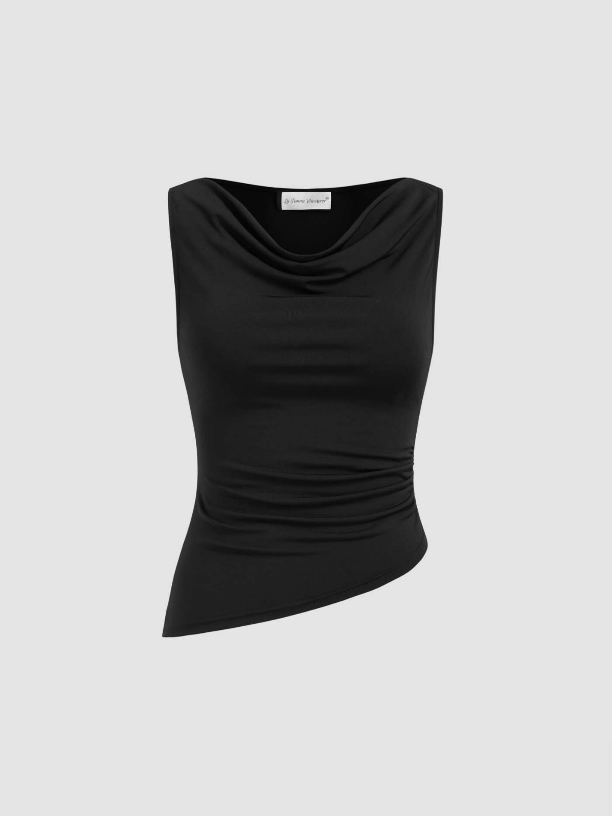 Draped Cowl Neck Sleeveless Top | Lightweight Knit