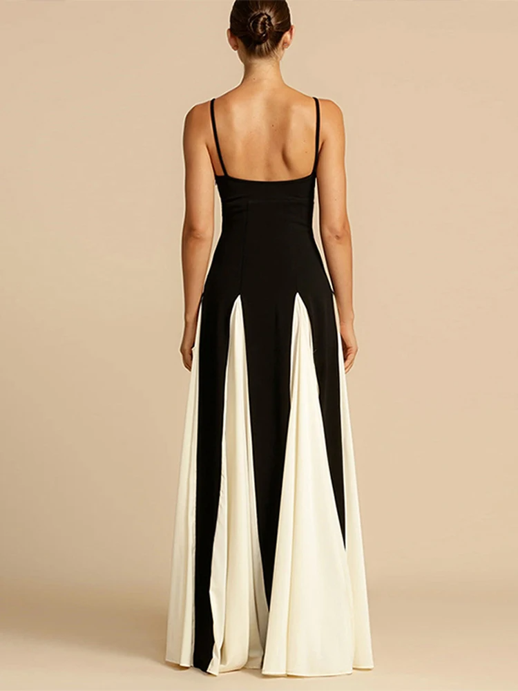 Halo Angélique Maxi Dress | Two-Tone Fit and Flare, Spaghetti Straps