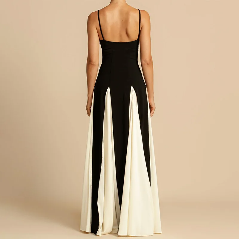 Halo Angélique Maxi Dress | Two-Tone Fit and Flare, Spaghetti Straps