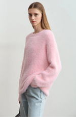 Load image into Gallery viewer, Core Line Fuzzy Knit Sweater | Relaxed Fit | Soft Texture