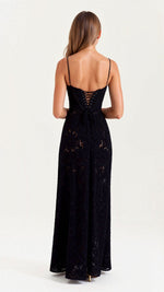 Load image into Gallery viewer, Nocten Naya Lace Maxi Dress | Sheer Overlay | Spaghetti Straps