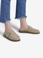 Load image into Gallery viewer, Jada Slip-On Mules | Faux Suede Clogs with Buckle Detail