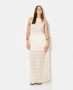 Load image into Gallery viewer, Lace Maxi Skirt | Sheer Overlay and Straight Silhouette