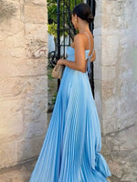 Load image into Gallery viewer, Solenne Soraya Pleated Maxi Dress | Halterneck Bustier | Flowing Skirt