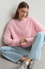 Load image into Gallery viewer, Core Line Fuzzy Knit Sweater | Relaxed Fit | Soft Texture