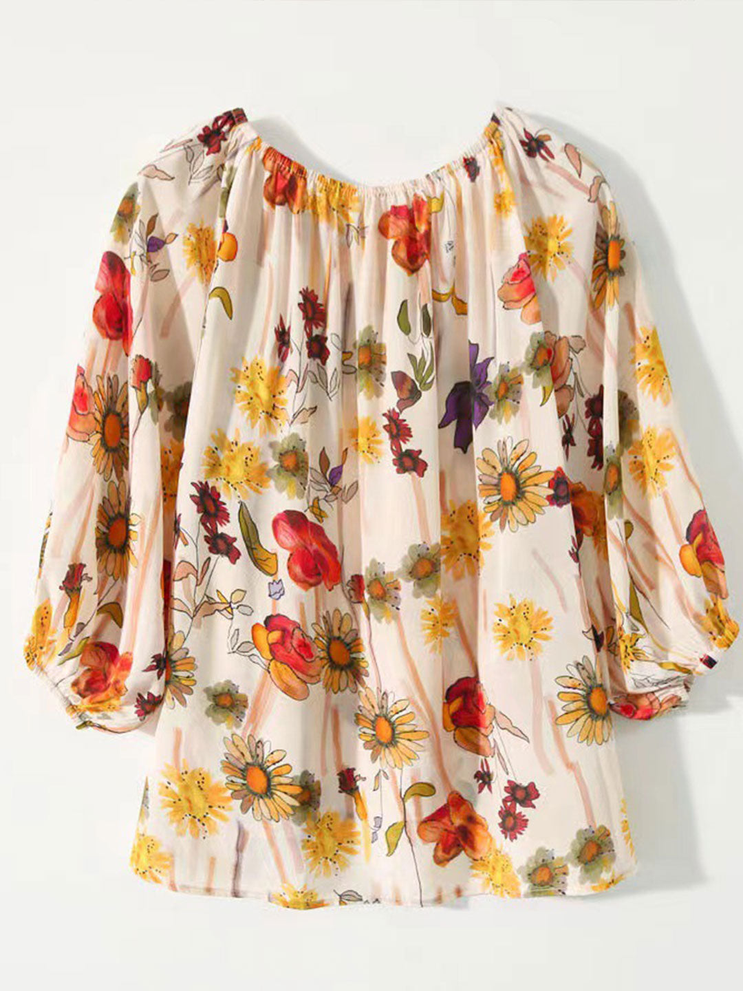 Floral Blouse | Puff Sleeves | Solenne Collection
