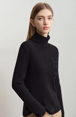 Load image into Gallery viewer, Ribbed Turtleneck Sweater | Soft Cashmere Blend | Fitted Silhouette