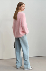 Load image into Gallery viewer, Core Line Fuzzy Knit Sweater | Relaxed Fit | Soft Texture
