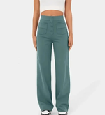 Load image into Gallery viewer, Core Line High-Waist Wide-Leg Trousers with Pocket Detailing
