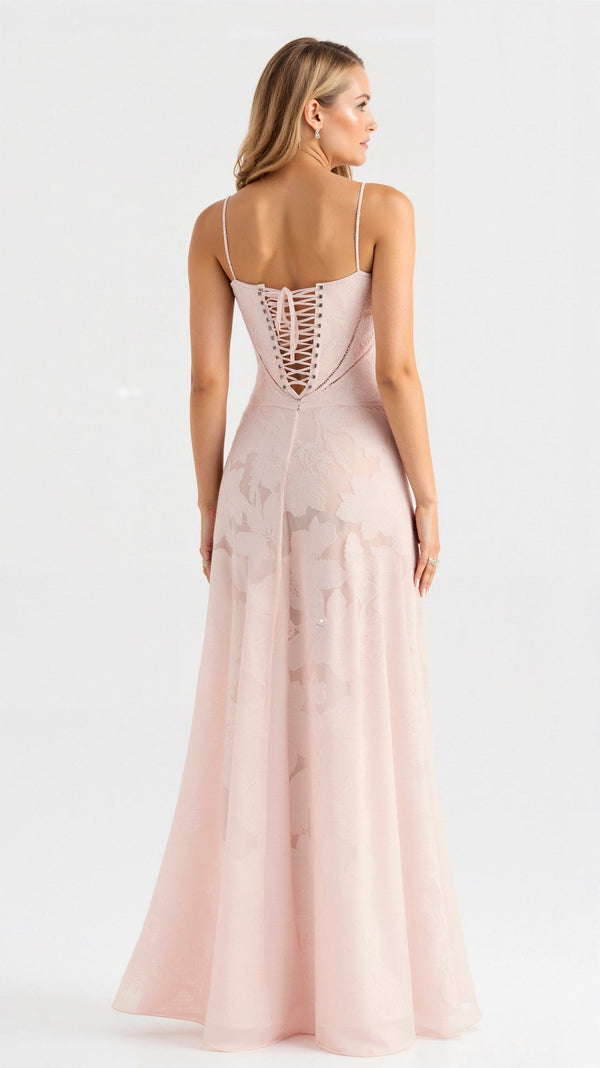 Nocten Naya Lace Maxi Dress | Sheer Overlay | Spaghetti Straps