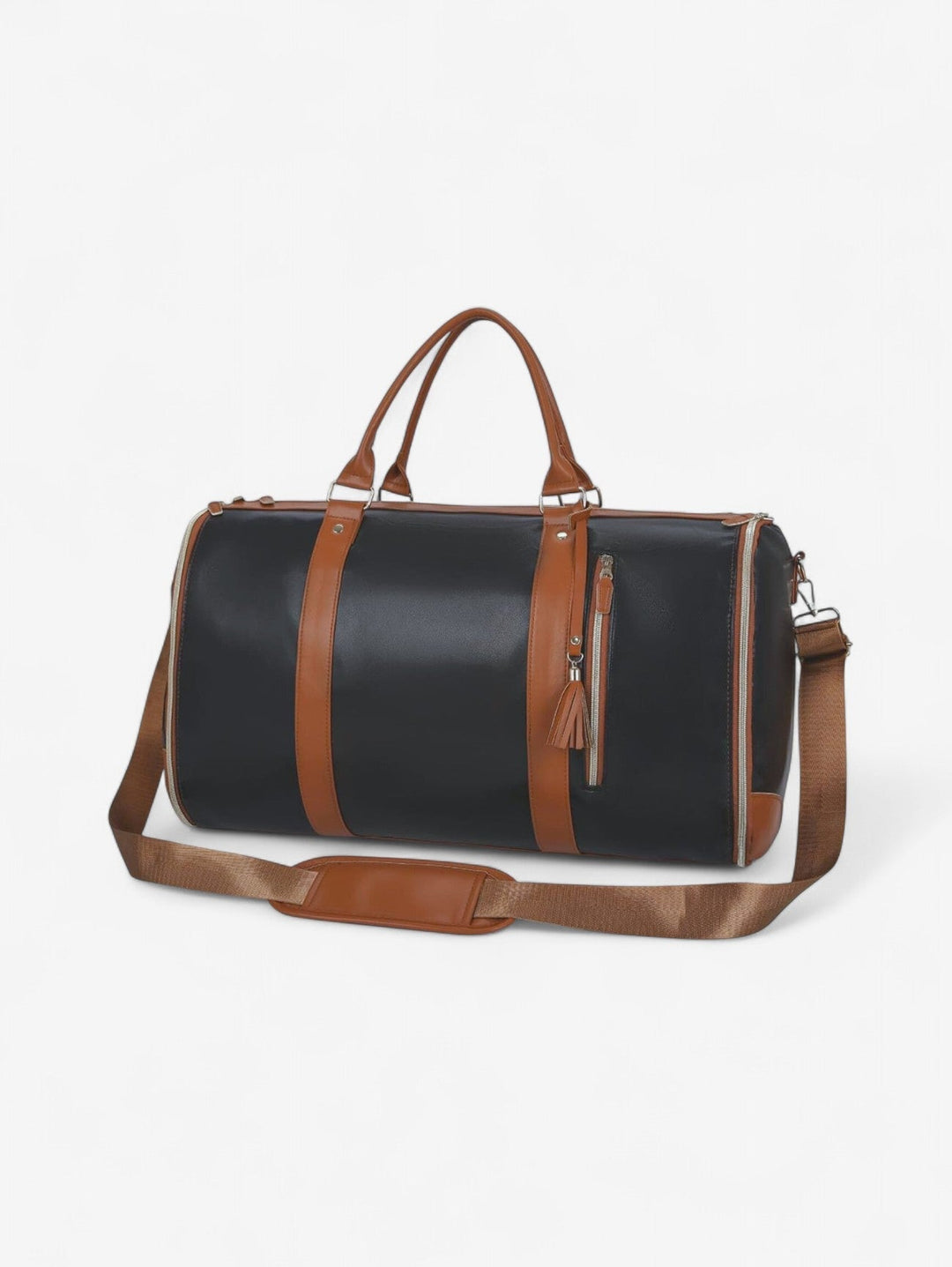 Haven Weekender Duffel Bag | Cream and Tan Travel Holdall