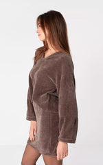 Load image into Gallery viewer, Nocten Knit Mini Dress Set | V-Neck Sweater & Skirt | Soft Blended Yarn
