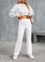 Load image into Gallery viewer, Core Line High-Waist Wide-Leg Trousers with Pocket Detailing