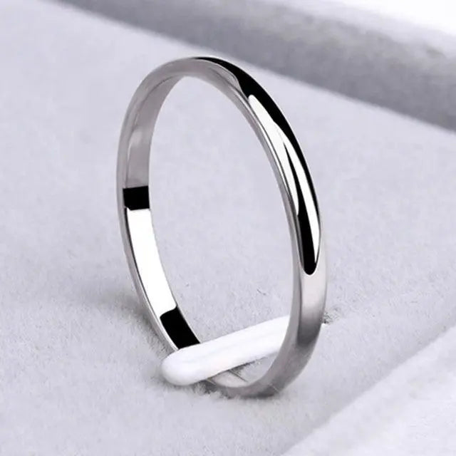 Slim Wedding Band Ring | 2mm Gold-Tone Stainless Steel | Unisex Design