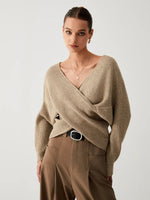 Load image into Gallery viewer, Cross-Over V-Neck Sweater | Draped Front | Slim Fit