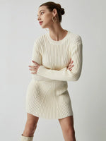 Load image into Gallery viewer, Core Line Ribbed Knit Sweater Dress | Long Sleeve | Slim Fit Mini