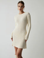 Load image into Gallery viewer, Core Line Ribbed Knit Sweater Dress | Long Sleeve | Slim Fit Mini