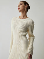 Load image into Gallery viewer, Core Line Ribbed Knit Sweater Dress | Long Sleeve | Slim Fit Mini