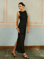 Load image into Gallery viewer, Nocten Sleeveless Knit Dress | Backless Detail | Side Slit