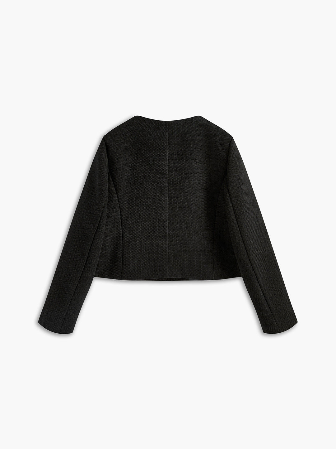 Core Line Black Tweed Jacket | Gold Buttons | Structured Short Fit