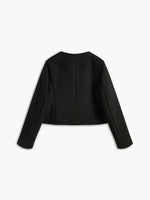 Load image into Gallery viewer, Core Line Black Tweed Jacket | Gold Buttons | Structured Short Fit