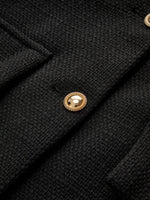 Load image into Gallery viewer, Core Line Black Tweed Jacket | Gold Buttons | Structured Short Fit