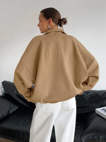Load image into Gallery viewer, Core Line Lapel Zipper Pullover Sweatshirt | Relaxed Fit | Autumn Winter