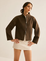 Load image into Gallery viewer, Minimalist Stand-Collar Jacket | Cropped Silhouette | Refined Casual