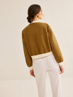 Load image into Gallery viewer, Contrast-Trim Cropped Jacket | Minimalist Design | Everyday Elegance