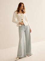 Load image into Gallery viewer, V-Neck Fitted Blazer | Gold Button Detail | Sculpted Silhouette