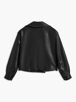 Load image into Gallery viewer, Forma Cropped Leather Jacket | Oversized Lapel | Structured Silhouette